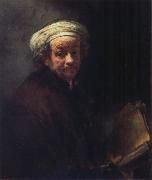 REMBRANDT Harmenszoon van Rijn Self-Portrait as St.Paul oil painting